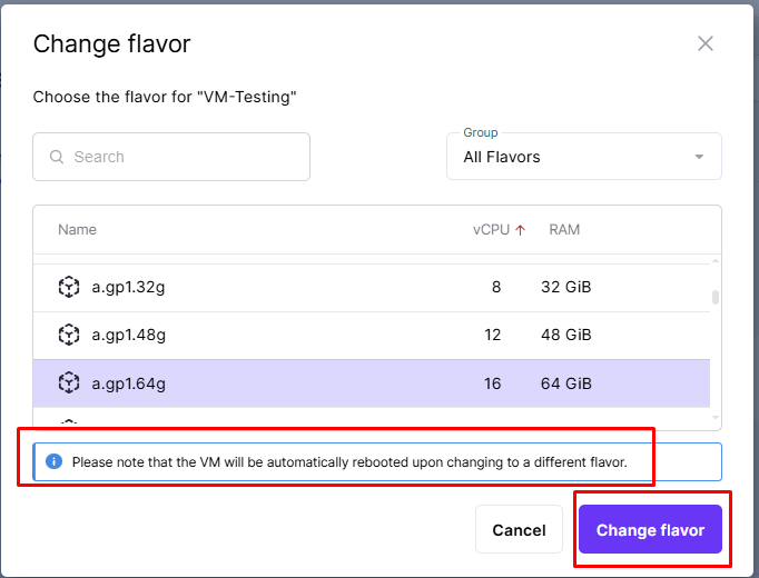 Confirm the Flavor Change