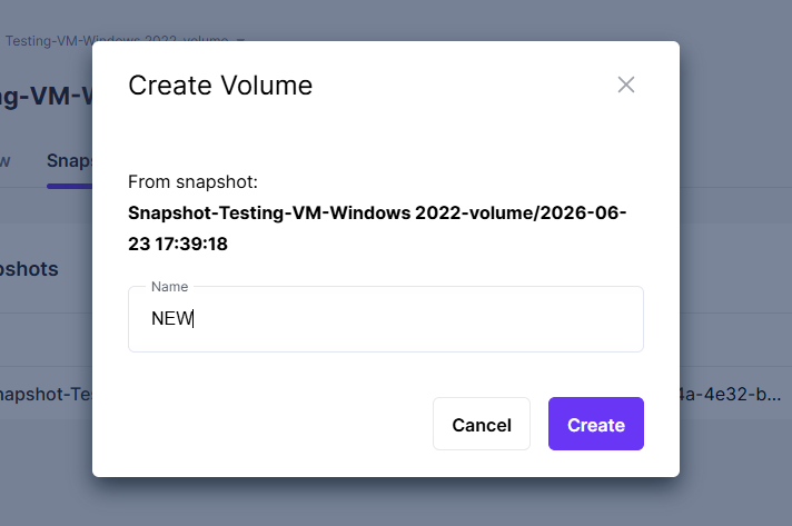 Create a New Volume