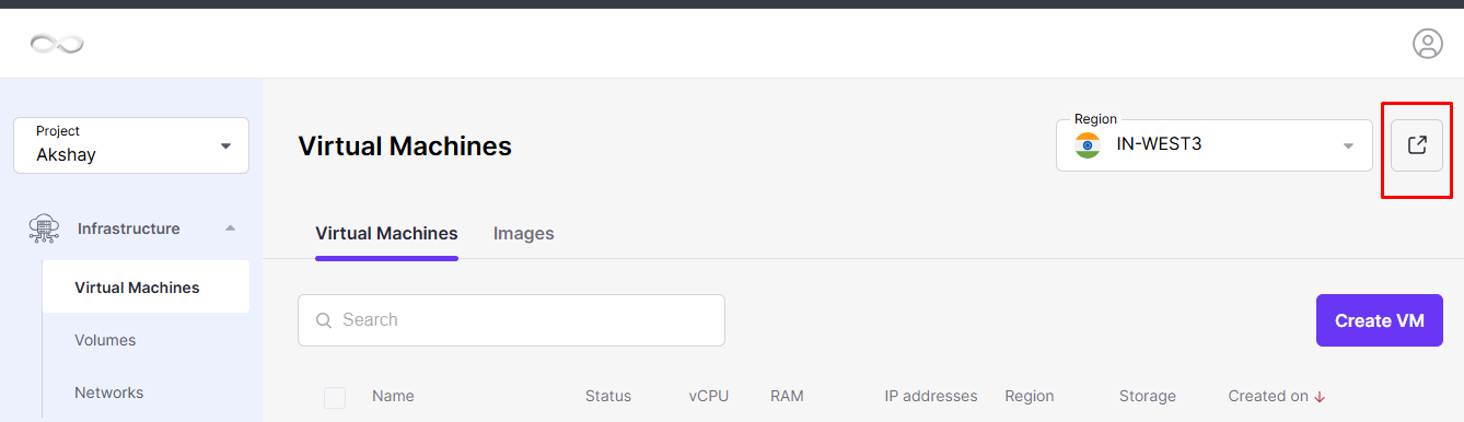 open the Region Advanced Dashboard