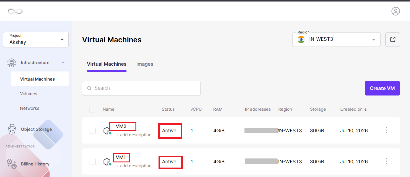 Verify the VM Status