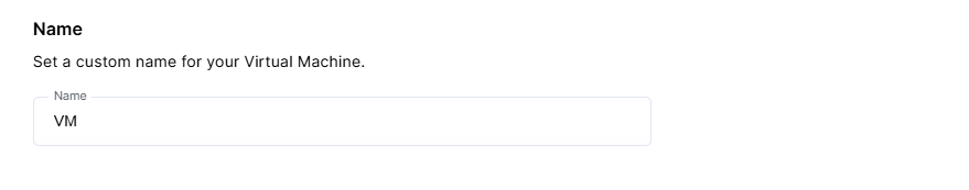 Enter the Virtual Machine Name