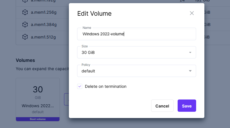 Configure Storage Volumes