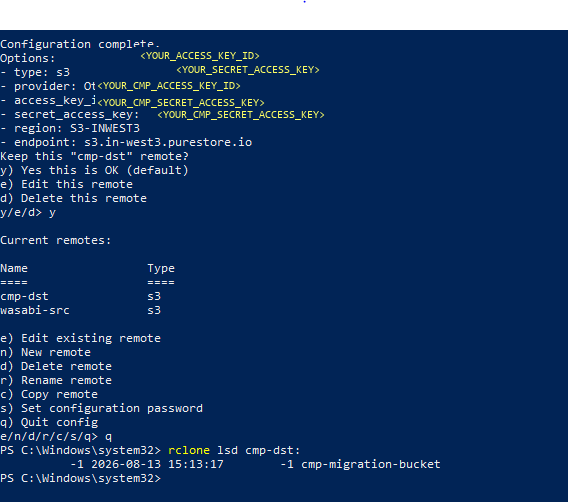 Confirm and Verify the Destination Remote