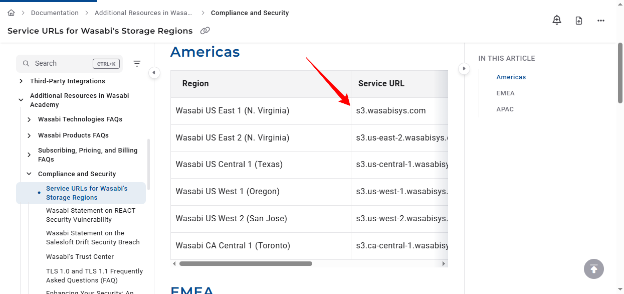 Set Region and Endpoint
