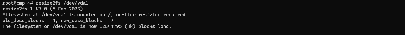 resize2fs command