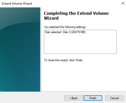 Wizard confirmation screen